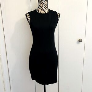 Elegant Black Sleeveless Fitted Dress